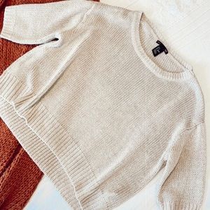 beige short sleeve sweater